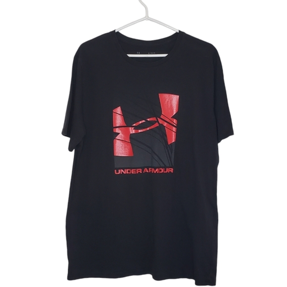 Under Armour Tee Classic Black Red Graphic Crew Neck Short Sleeve - Picture 9 of 9